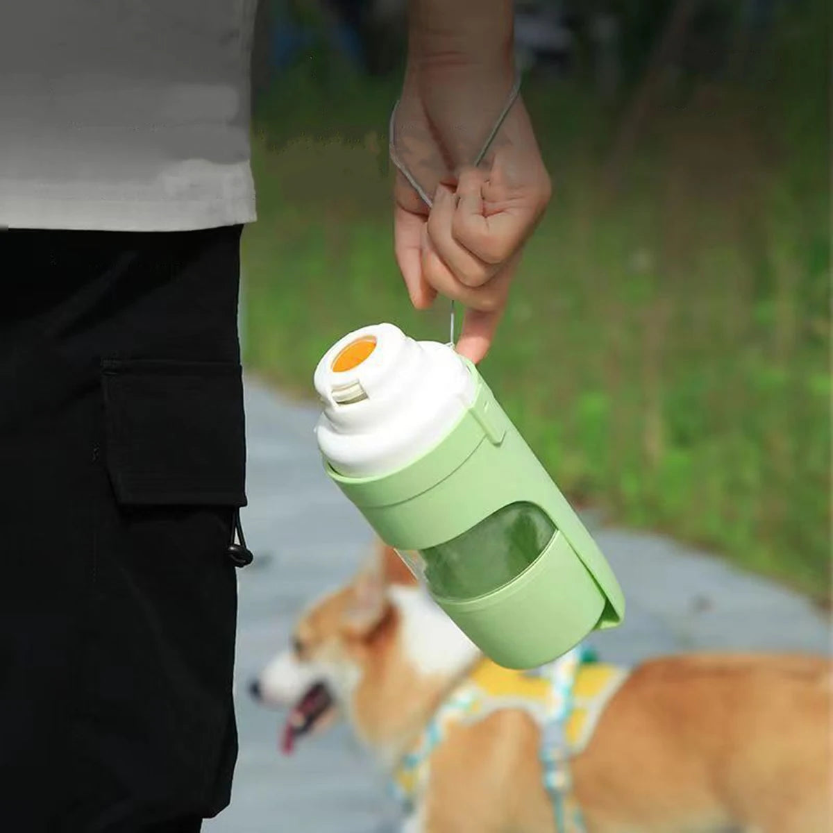 2-in-1 Dog Water Bottle & Snack Cup