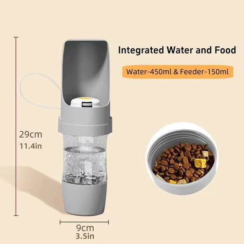 2-in-1 Dog Water Bottle & Snack Cup
