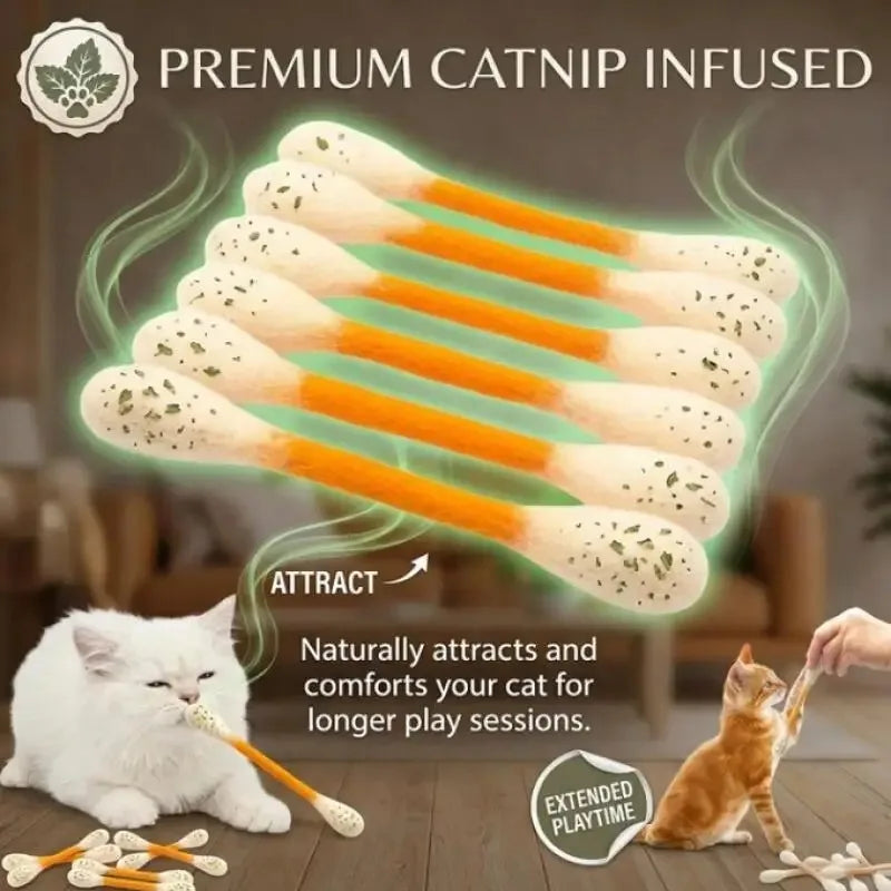 Catnip Cotton Swab Chew Toy