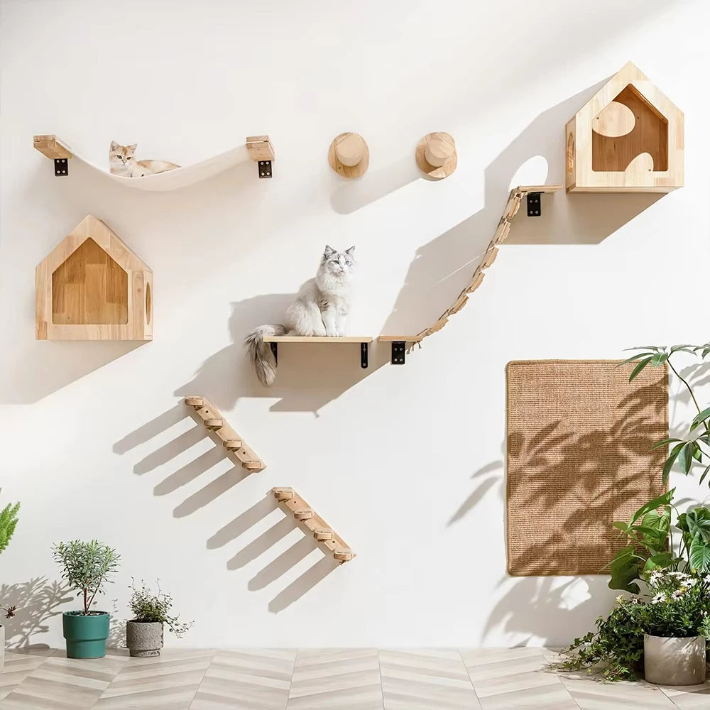 Wall-Mounted Cat Shelves